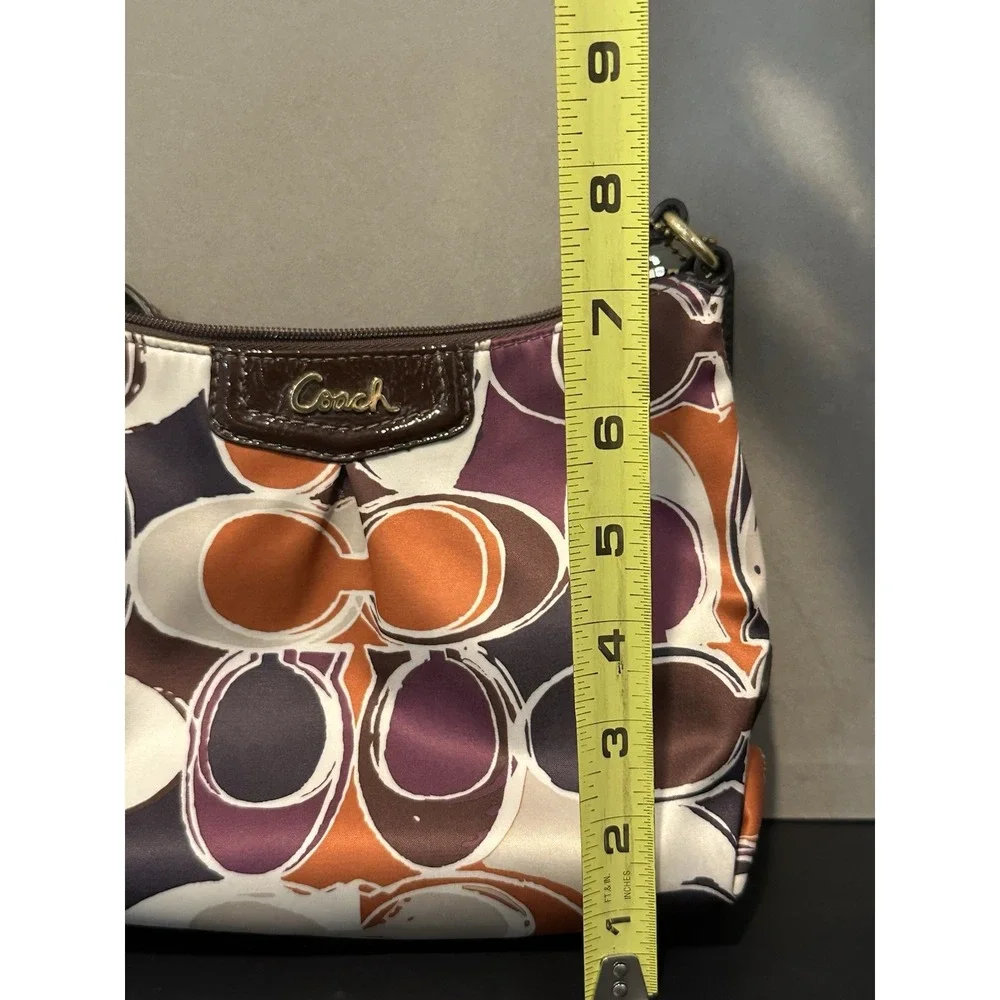 Coach Brown Leather Swingpack Ashley Scarf Signature Purse‎ - Picture 4 of 11